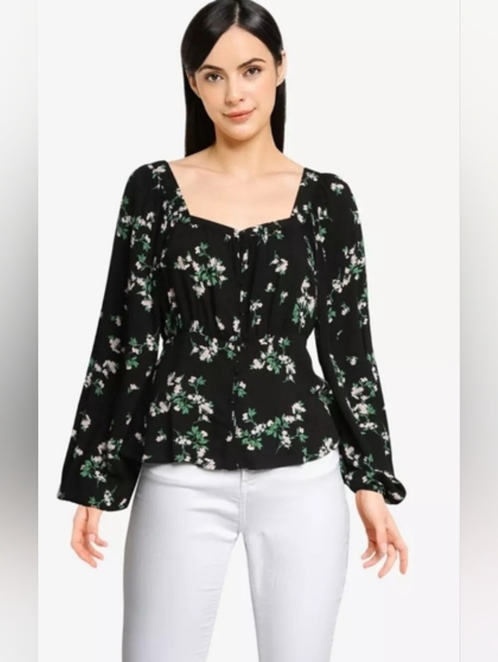NWOT! Fall Floral Boho Rayon/Viscose Gap Top Old Navy Women's Peasant Blouse XS